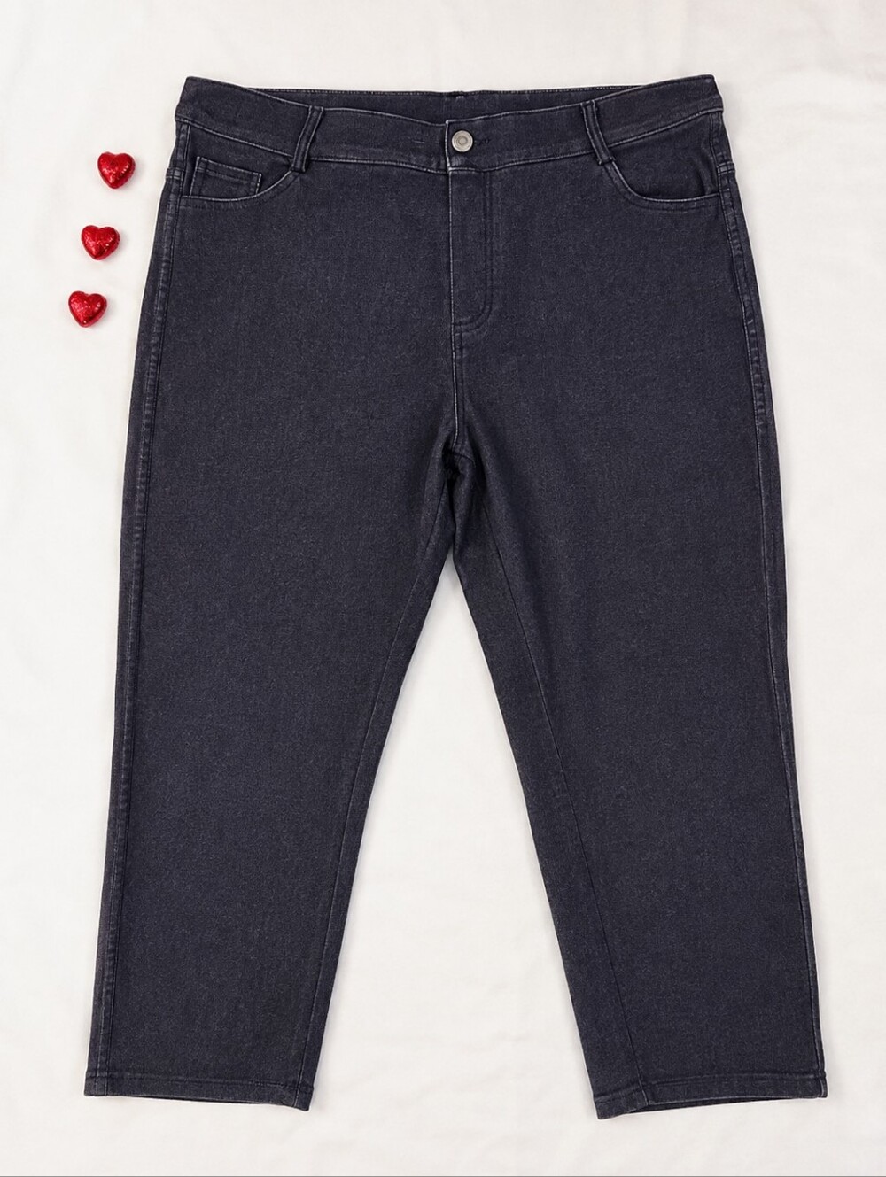 NEW Prolific Health Dark Indigo Skinny Crop Capri Stretch Jeggings Sz 34" Waist